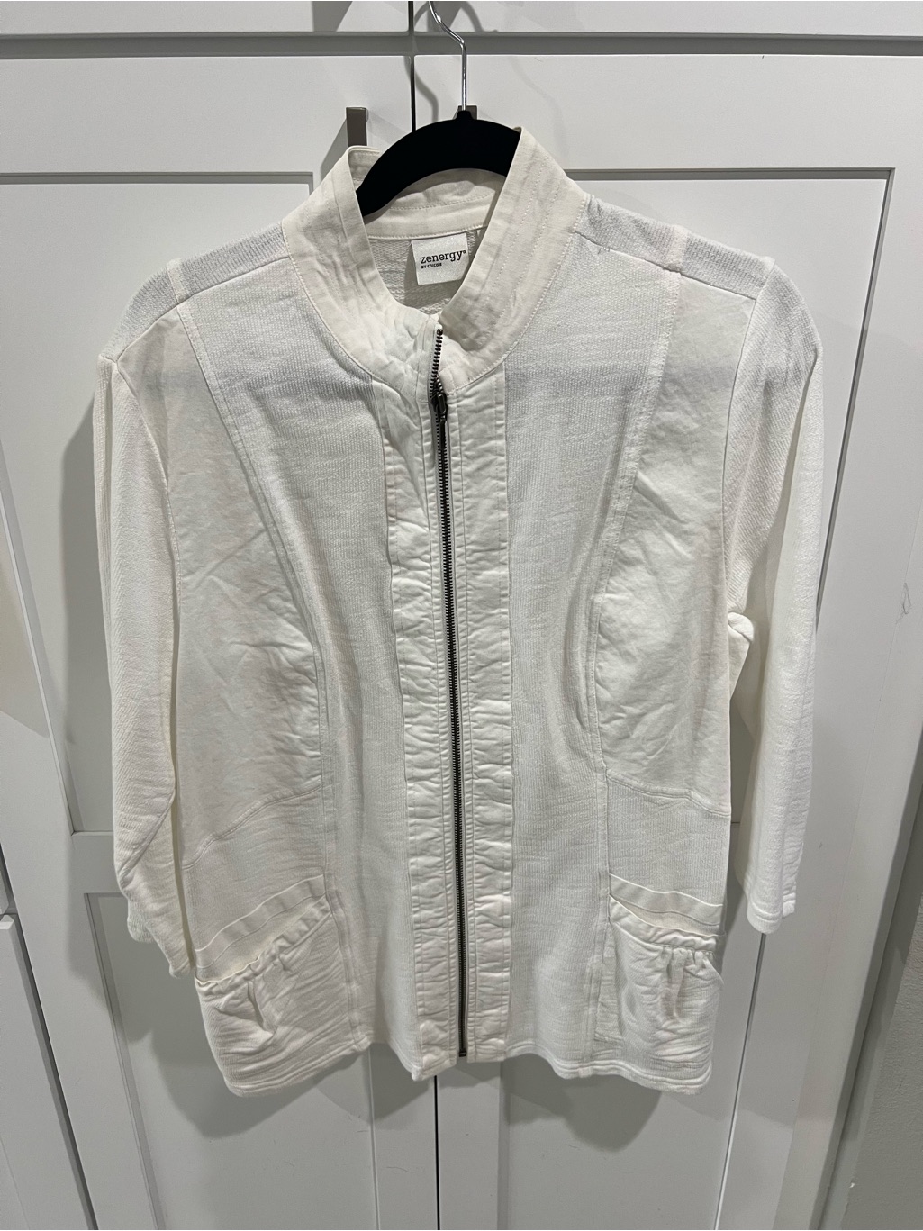 Optic White Zip-Front Lightweight Jacket